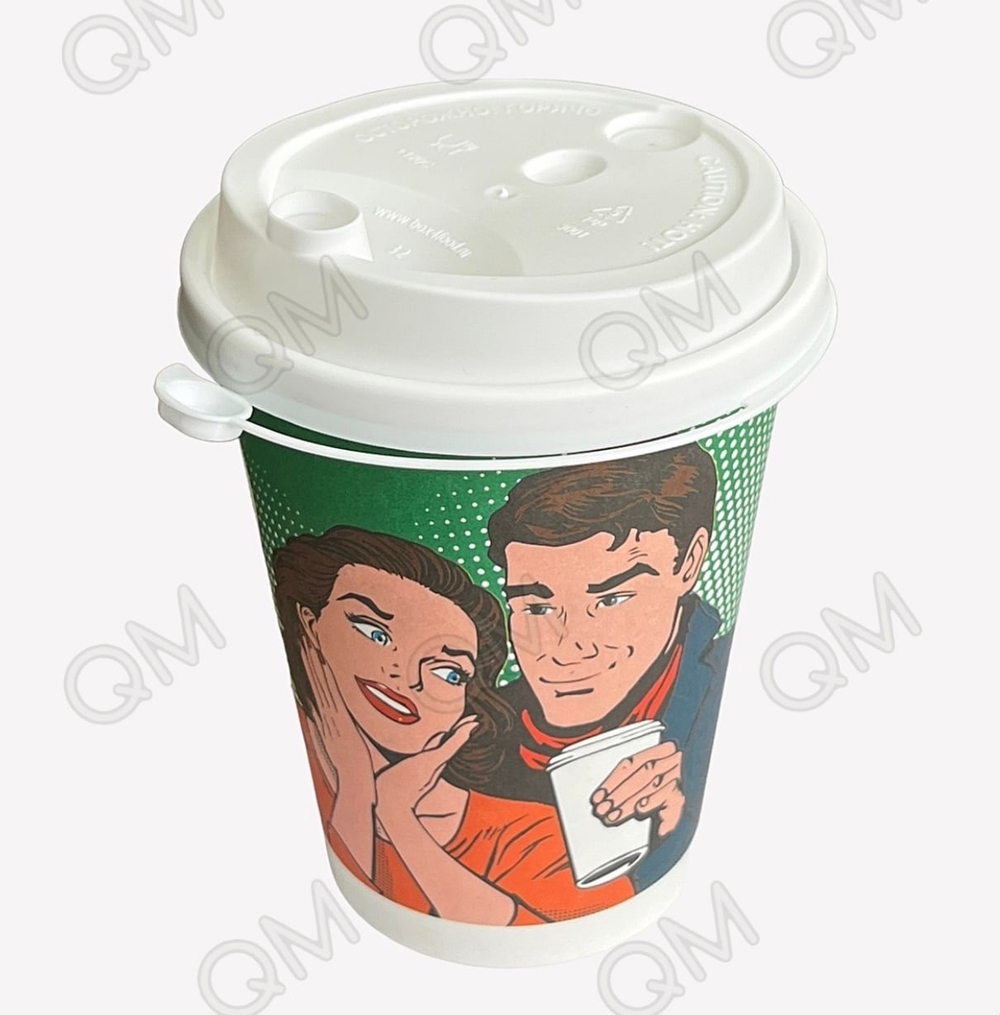 Крышка для стакана 90 мм "Покров. Полимер" с клапаном (белая) (50шт/упак)