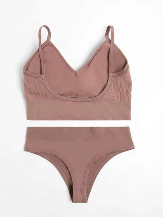 Комплект женский (топ, трусы) цвет бежевый, р-р 42-44