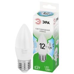 Лампа светодиодная ЭРА GREEN LINE LED B35-12W-840-E27 GL 12Вт свеча яркий белый свет E27 | Лампы cветодиодные Свеча (B/C)