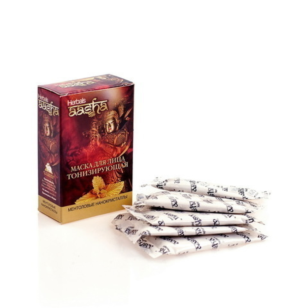 Маска для лица Aasha Herbals Тонизирующая ментоловые нанокристаллы 5х10 гр.=50 гр.