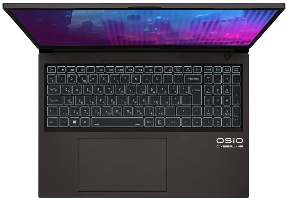Ноутбук  OSIO CyberLine C160i-004 16 ", Core i7, 16 Гб RAM, 512 Гб SSD, GeForce RTX 4060, Коричневый