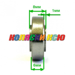 Подшипник 6900 2RS резиновый уплотнитель (вн.диаметр 10мм, наруж диам 22мм, ширина 6мм + ширина выступов 1мм) №009025 для детской коляски YOYA