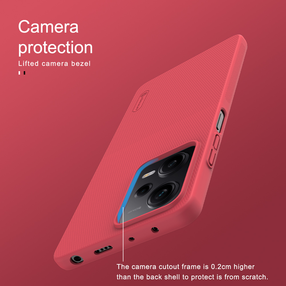 Жесткий чехол красного цвета от Nillkin для Xiaomi Redmi Note 12 Pro 5G и POCO X5 Pro 5G, серия Super Frosted Shield