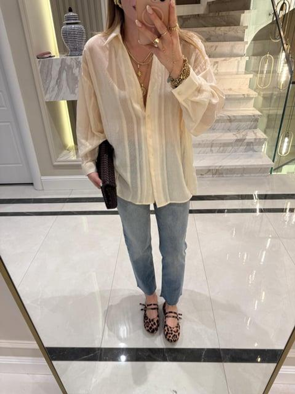 Блуза из вискозы со вставками прозрачными