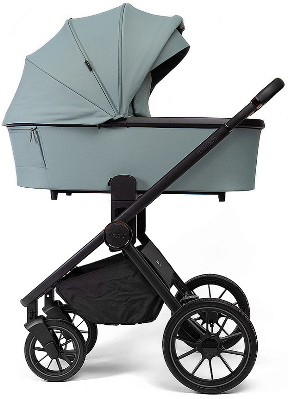 Детская коляска Peppy Monaco 2 в 1 Mint (мятный), рама черная