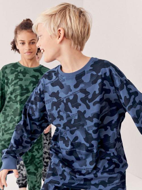 Пижама для мальчика Next 566-700, 3 шт., Серый, Синий, Зеленый