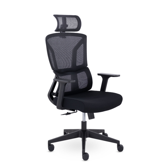 Кресло UTFC Номи М-317 черный пластик (черный) с подголовником