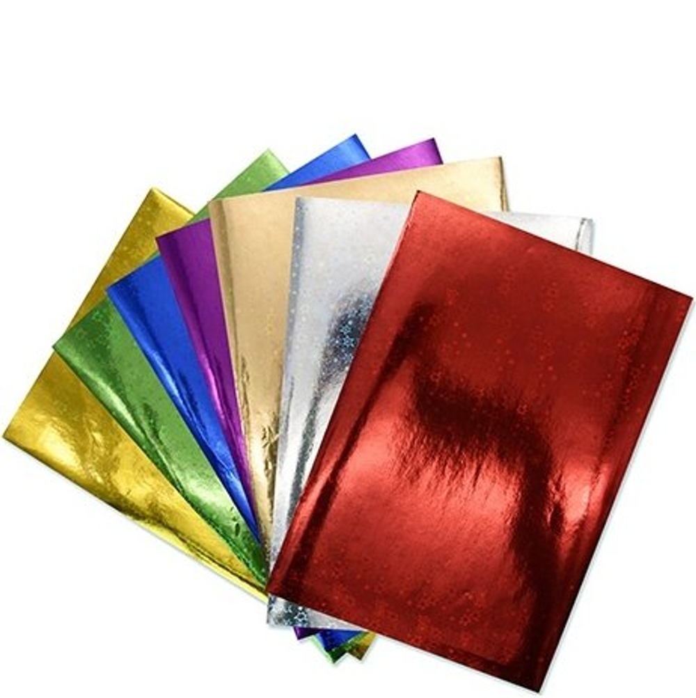 Фольга цветная Апплика, А4, "Абстракция", голографическая, 7 листов, 7 цветов, картонная папка