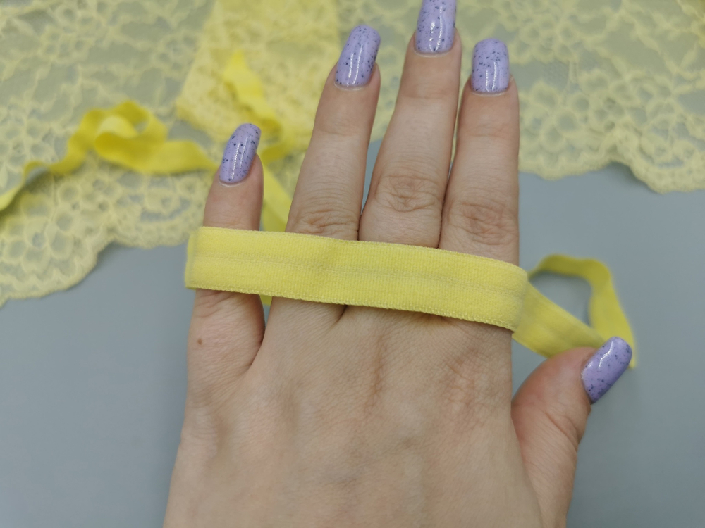 Эластичная бейка (матовая), 15мм, желтая, (Арт: K626/15-286), Lauma, м