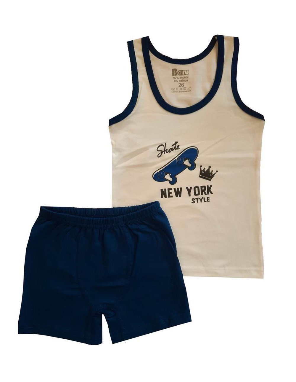 Комплект майка+ боксеры CBF 18-311/20-189м р.32 крем.-син. (Boru), 1 шт.