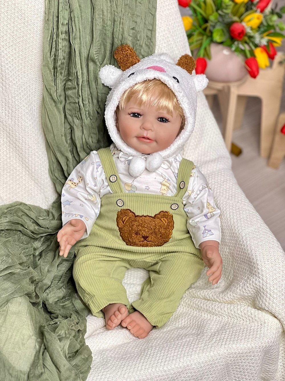 Кукла Реборн мягконабивная 55см в пакете (FA-575A)