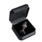 Малая серебристая анальная втулка 6см с прозрачным кристаллом ToyFa Metal 712001