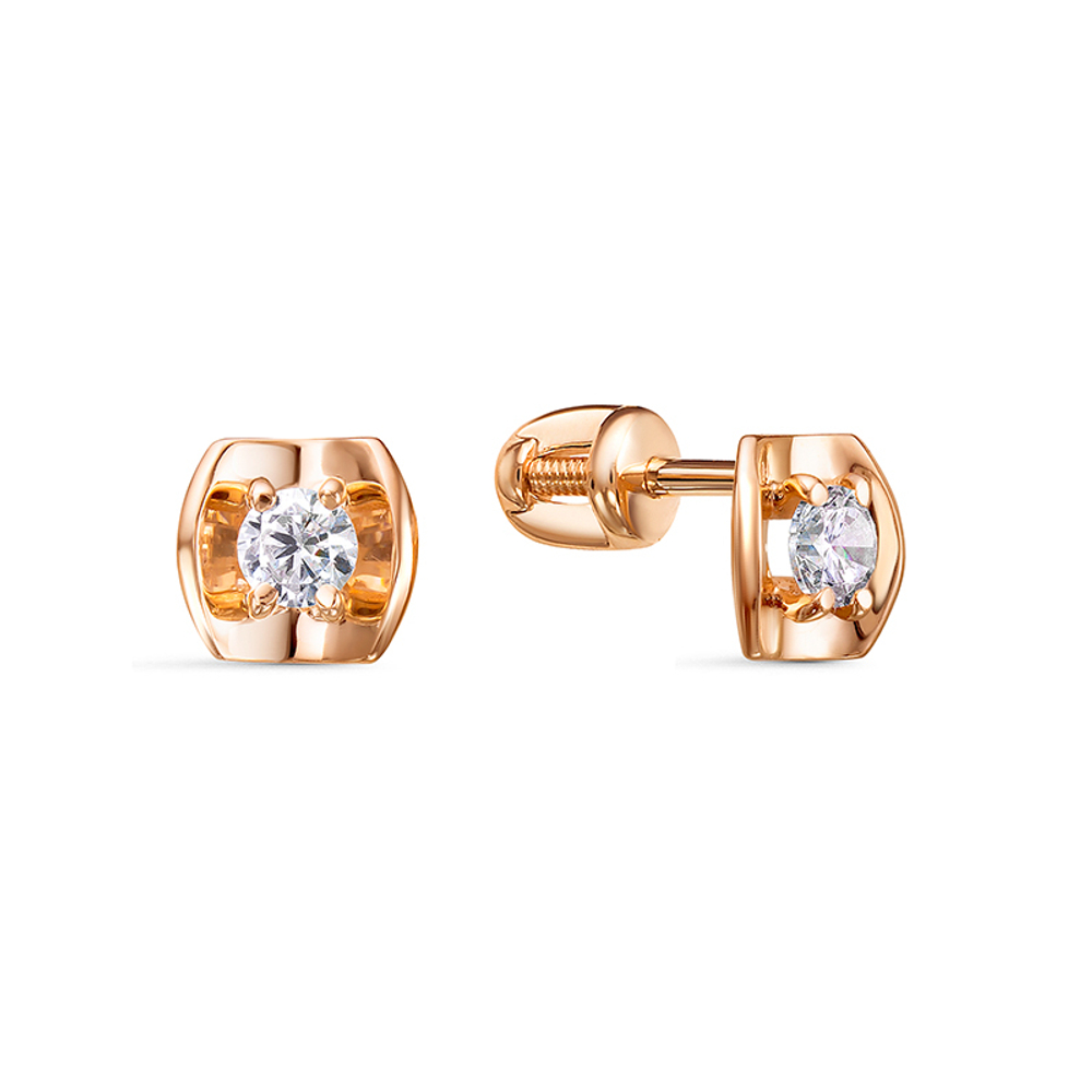 Серьги из золота 585 пробы с Фианит