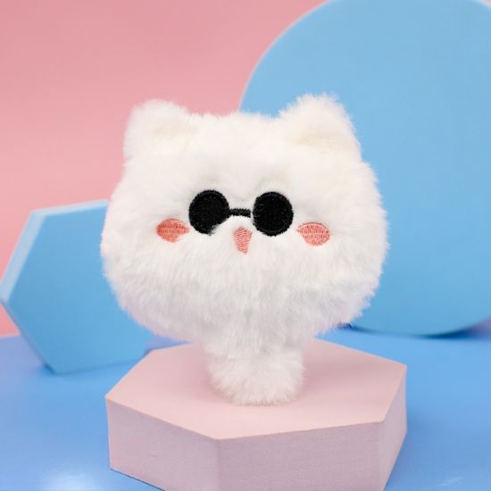 Мягкий брелок Кот в очках Годжо Сатору белый