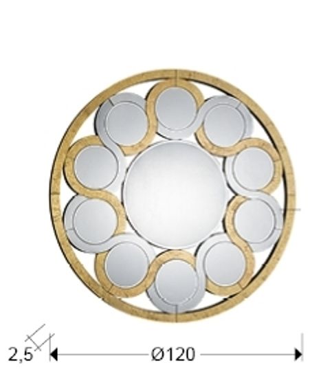 Зеркало Zendaya золотое 120Ø