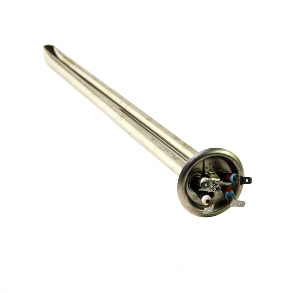 Фланец с комплектом сухих тэнов (0,7+1,3кВт) D64, нерж, М4, длина 480мм. арт.20117