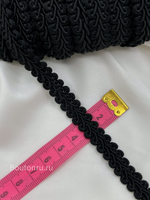 Тесьма отделочная вязаная косичка черная