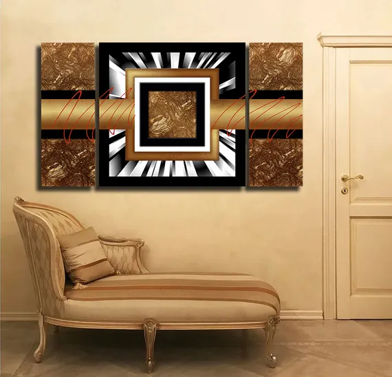 Модульная картина "Текстура золота"