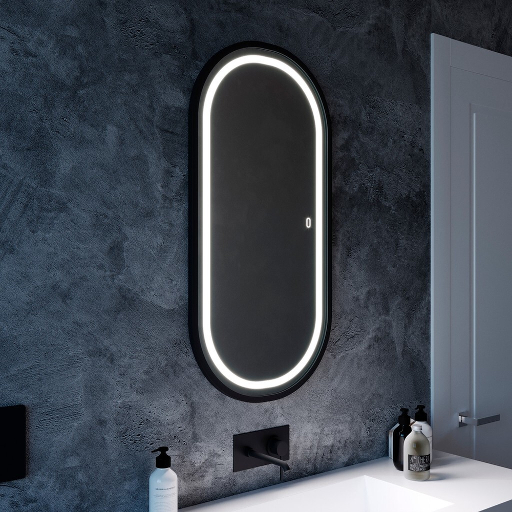 Зеркало MIXLINE "Виола-лофт" 500*1000 (ШВ) пластик. рама, сенсорный выключатель, гор/верт крепеж