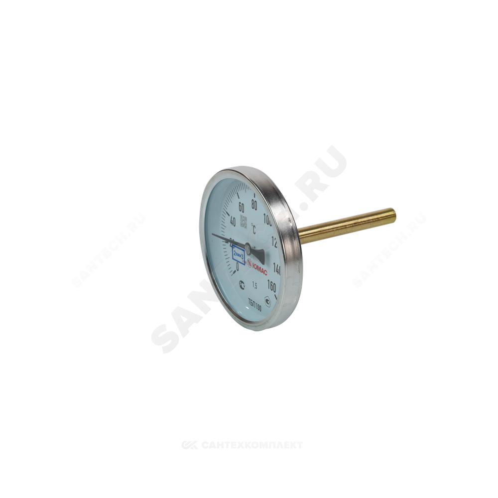 Термометр биметаллический осевой Дк100 160С L=50мм G1/2" ТБП-Т НПО ЮМАС