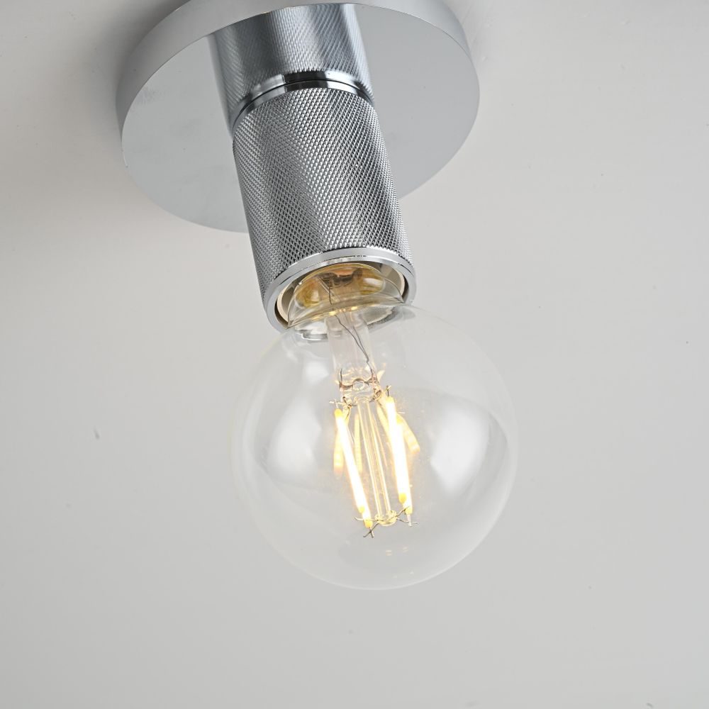 Потолочный Светильник Rh Utilitaire Socket Flushmount Silver By Imperiumloft