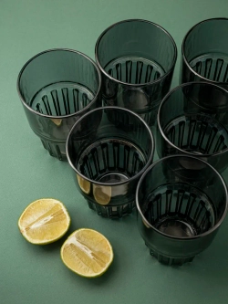 Набор универсальных бокалов, 340 мл. 6 шт. черные