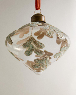 ZARA HOME БЛЕСТЯЩЕЕ ЕЛОЧНОЕ УКРАШЕНИЕ «ЮЛА», ЗЕЛЕНЫЙ