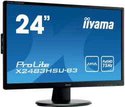 Монитор Iiyama 24;; ProLite X2483HSU-B3 1920x1080 A-MVA WLED 75Гц 4ms VGA HDMI DisplayPort