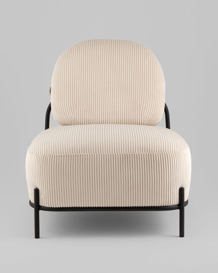 Кресло Стоун велюр рельефный молочный