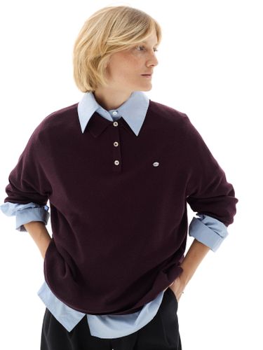 Винная трикотажная футболка-поло