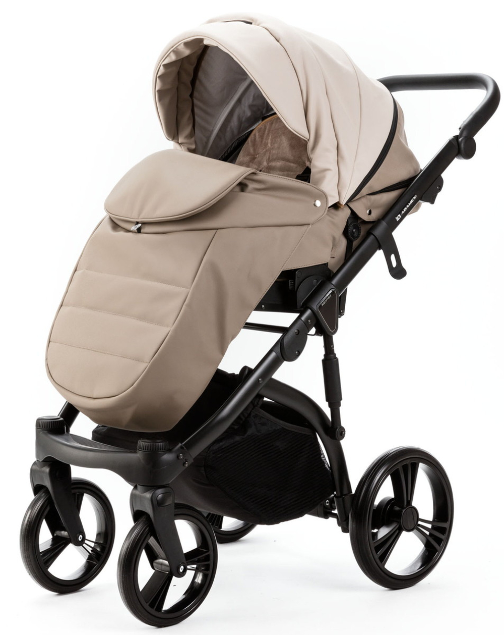 Детская коляска Adamex Lanti Deluxe 3 в 1 LN-SD44 (СВ.БЕЖ.КОЖА + Т.БЕЖ.КОЖА)