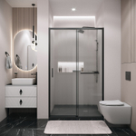 Душевая дверь Grossman Style 130 100.K33.05.130.21.02 профиль Черный матовый стекло шиншилла