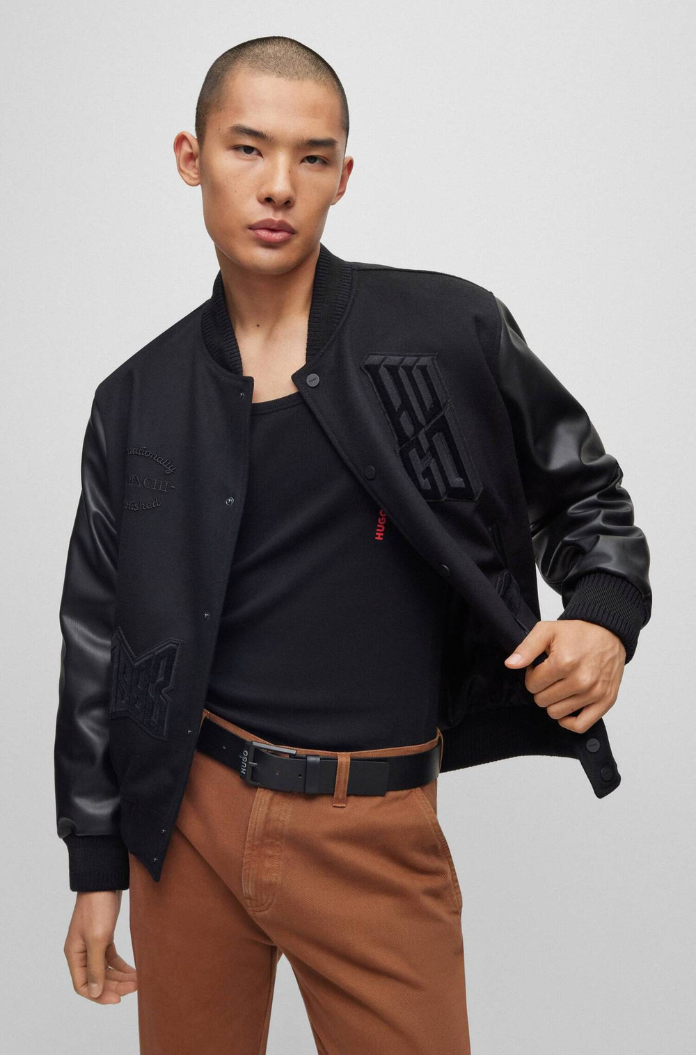 Кожаный ремень Gelio-B_Sz40 HUGO - черный(50503404)