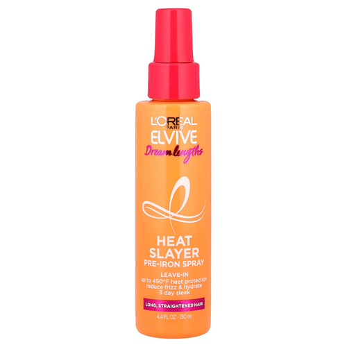 L'Oréal, Elvive, Dream Lengths, Heat Slayer, спрей перед утюгом, для длинных, выпрямленных волос, 130 мл (4,4 жидк. Унции)