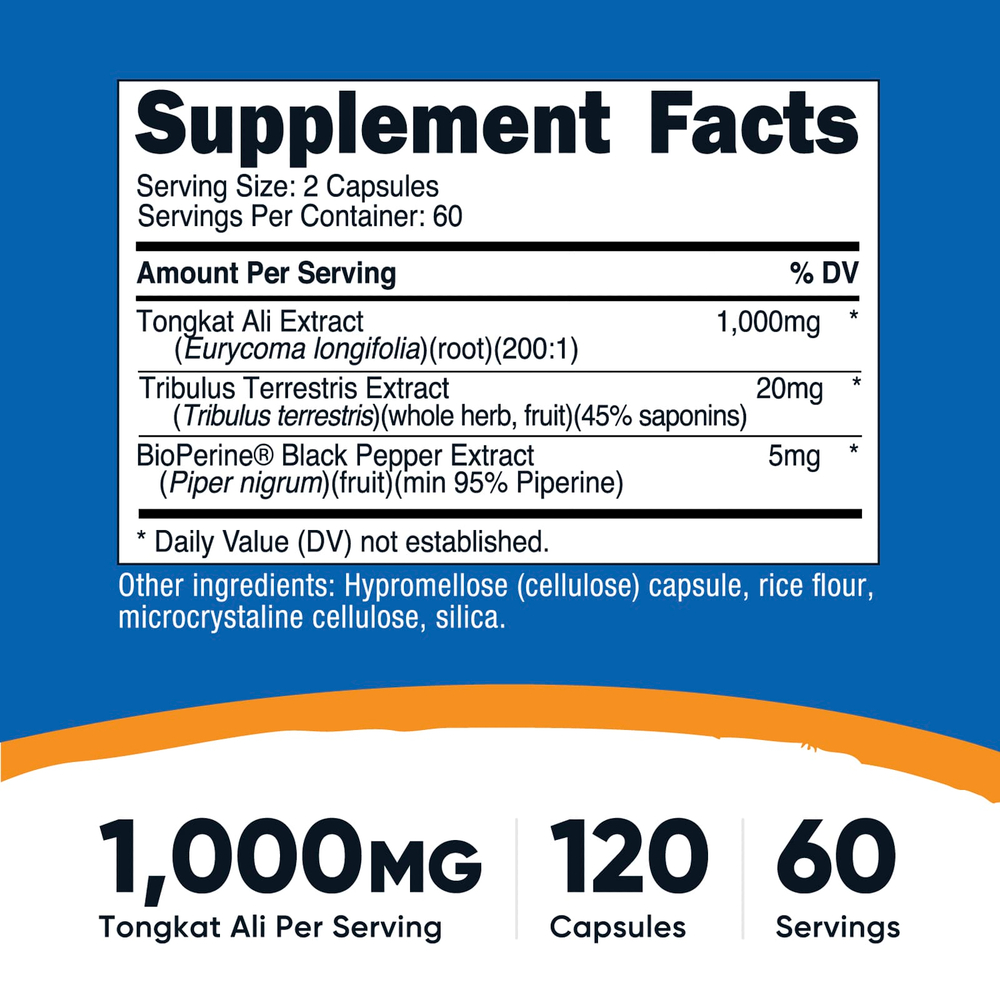 Nutricost, Тонгкат али, 120 капсул