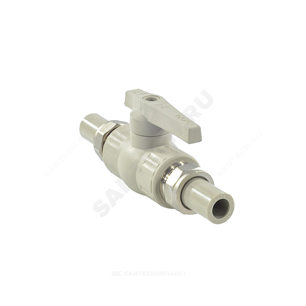 Кран шаровой PP-R полнопроходной серый Дн 20х3/4" VALFEX 20246020Г