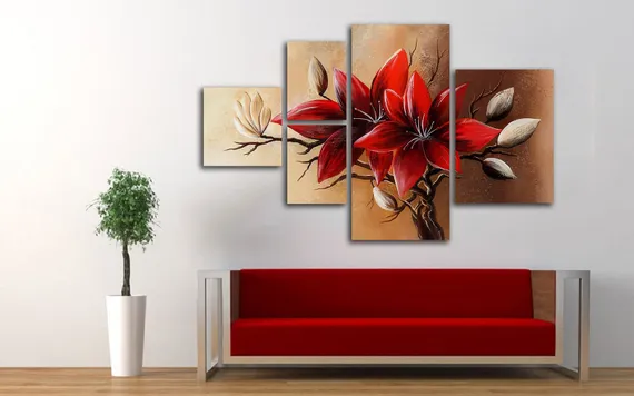 Модульная картина "Огненный лепесток"