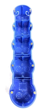 Установочная коробка Электро 5-х местная для твердых стен (кирпич, бетон) 360х75х45 синяя 1 шт