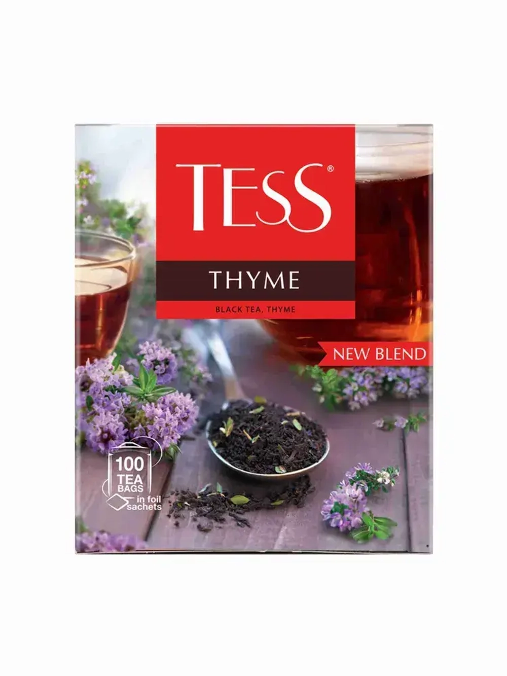 Чай в пакетиках черный Tess Thyme чабрец, 100 шт