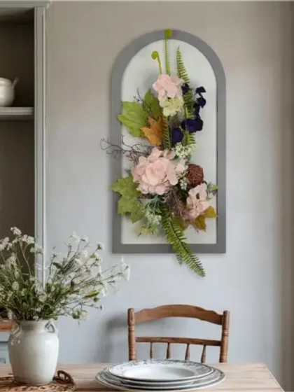 Искусственные цветы на стену в виде арки