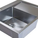 Мойка настол.монтаж 60х50 (3,0) лев. вып 3 1/2  MIXLINE PRO с ФАСКОЙ 20см с сифоном (сатин)