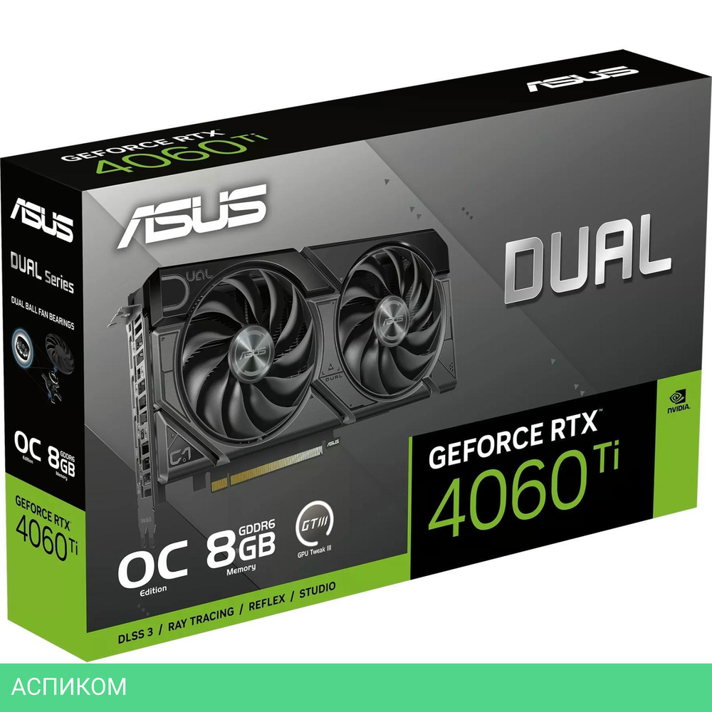 Видеокарта ASUS Dual GeForce RTX 4060 Ti Evo OC Edition 8GB GDDR6 DUAL-RTX4060TI-O8G-EVO (90YV0J49-M0NA00)