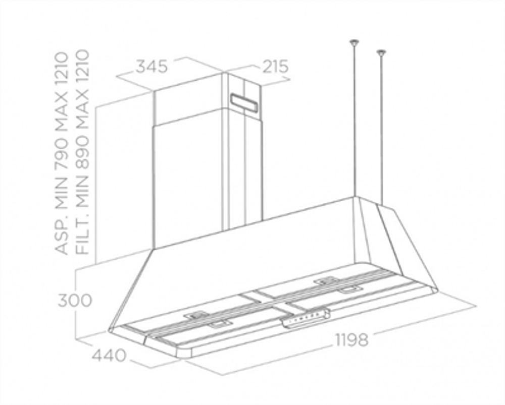 Кухонная вытяжка Elica IKONA MAXXI PURE IX/F/120-PRF0171196