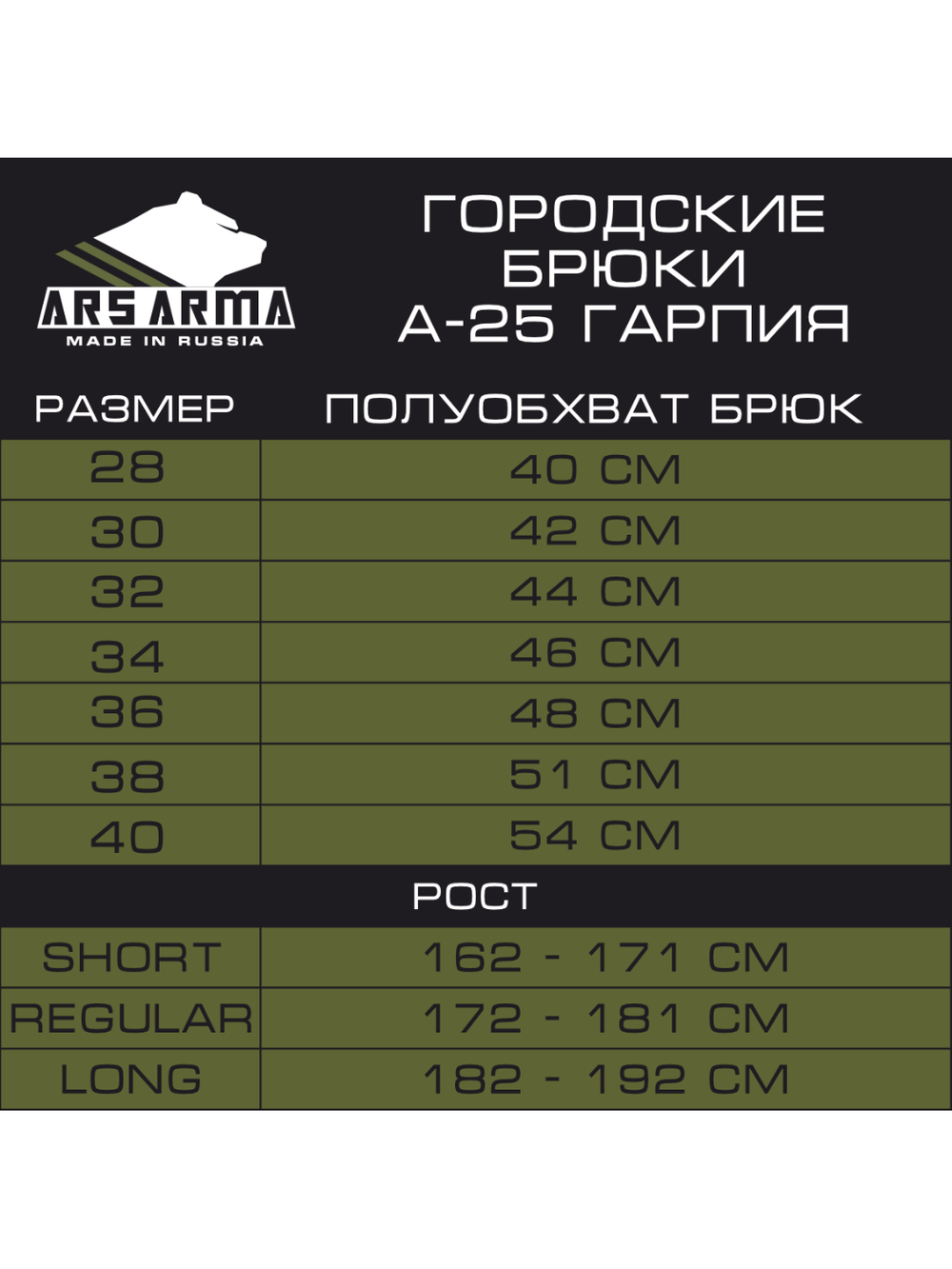 Городские брюки А-25 Гарпия ARS ARMA