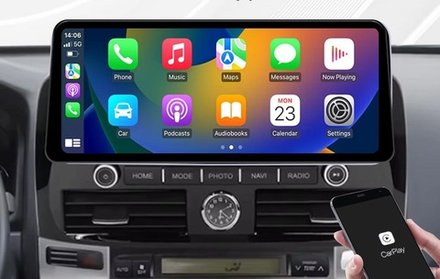 Магнитола для Toyota Land Cruiser Prado 120, Lexus GX470 - Redpower 85182XLB монитор 12.3" QLED в стиле BMW, Android 14, CarPlay, 4G SIM-слот