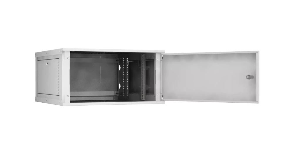 Шкаф настенный 6U, Ш600хГ600, металлическая дверь, цельнометаллические стенки, серый