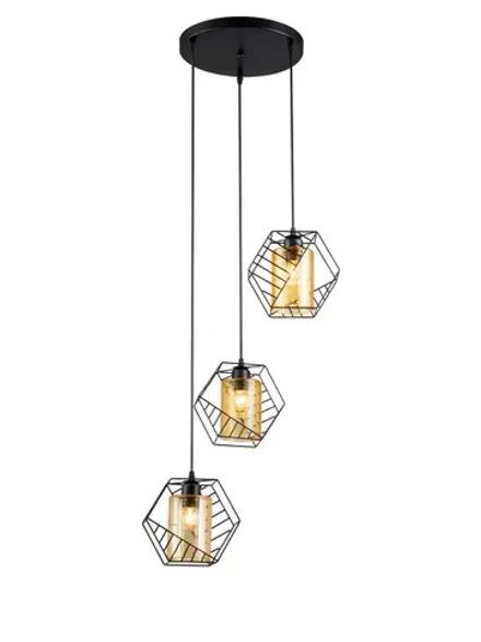 Люстра подвесная E27*3*60W черный