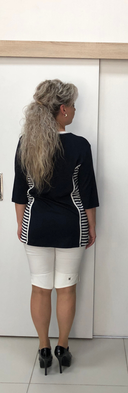 Комбинированный блузон с оригинальным принтом из бельевой сушки))