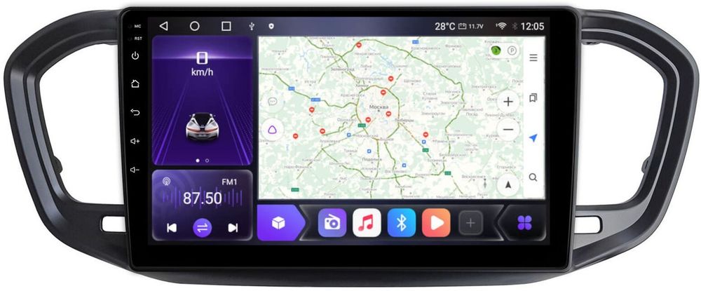 Магнитола для Lada Vesta 2022+ (штатный экран) - Carmedia EW-9001 QLed, Android 12, TS10, CarPlay, 4G SIM-слот