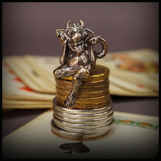 Темлячная бусина "Чертенок" для ножей , бронза